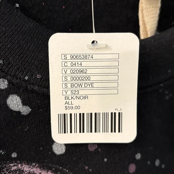 NWT Urban Renewal Remade Bow Painted Sweatshirt in Black, size L PTP 25” - Picture 14 of 14